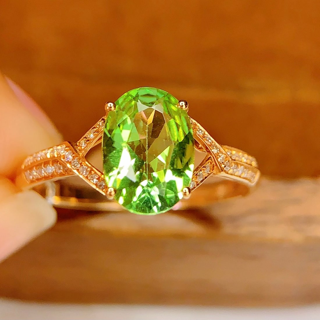 14k Gold 1.28 Ct Natural Tourmaline & Diamond Ring - 5