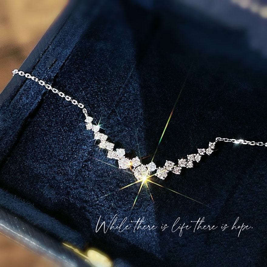 14k Gold 2.4 Ct Natural H Diamond Necklace - 2