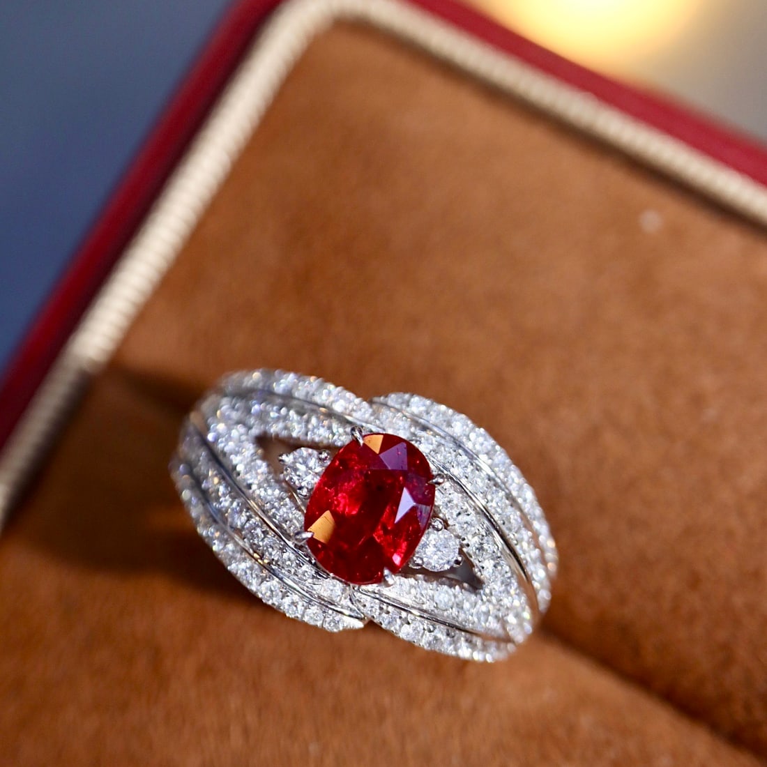 14k Gold 1.64 Ctw Vivid Red Natural Ruby & Diamond Ring (1 of 9)