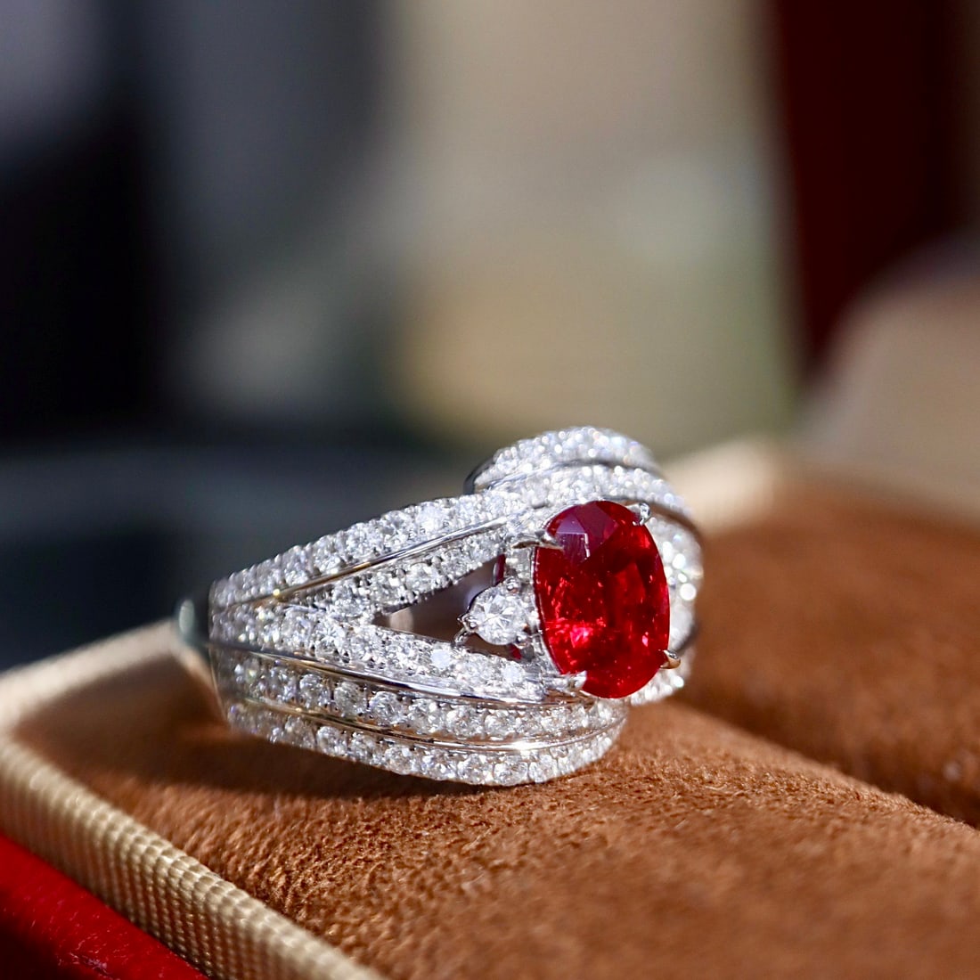 14k Gold 1.64 Ctw Vivid Red Natural Ruby & Diamond Ring - 6