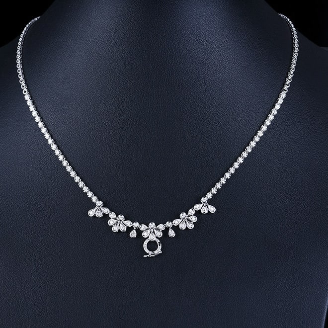 14k Gold 1.10 Ct Natural H Diamond Necklace: Ref:231140094 // gold content:14k gold // main gemstone:diamond // shape:round // carat weight:1. 10ct // clarity grade:vs-si // color:h // treatment:natural // cut grade:g // Condition: New Low Esti