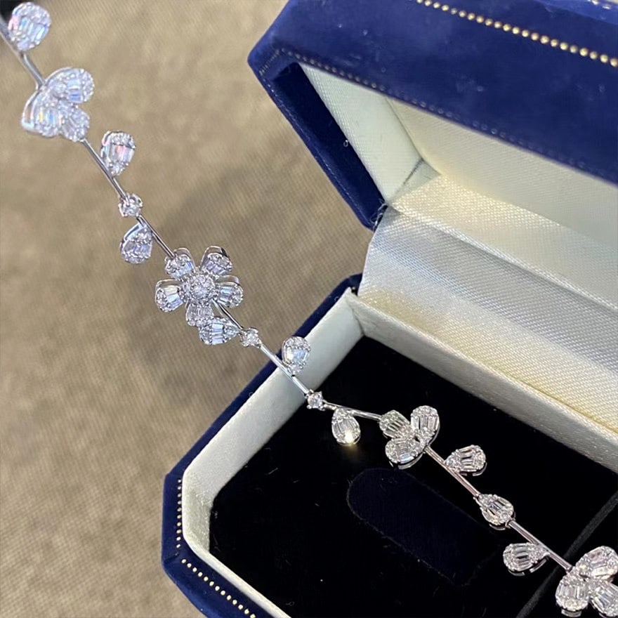 14k Gold 1.7 Ct Natural H Diamond Bracelet - 4