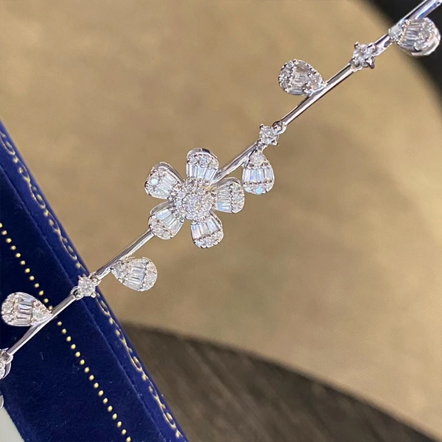 14k Gold 1.7 Ct Natural H Diamond Bracelet - 5