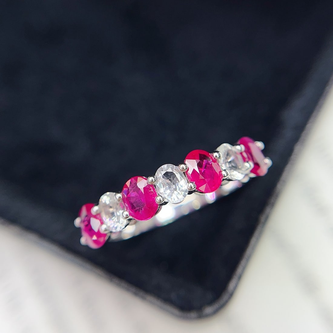 14k Gold 1.20 Ct Natural Ruby & Sapphire Ring - 3