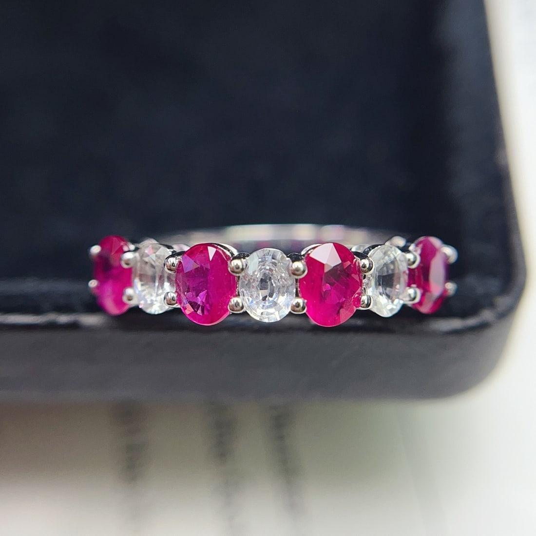 14k Gold 1.20 Ct Natural Ruby & Sapphire Ring - 4