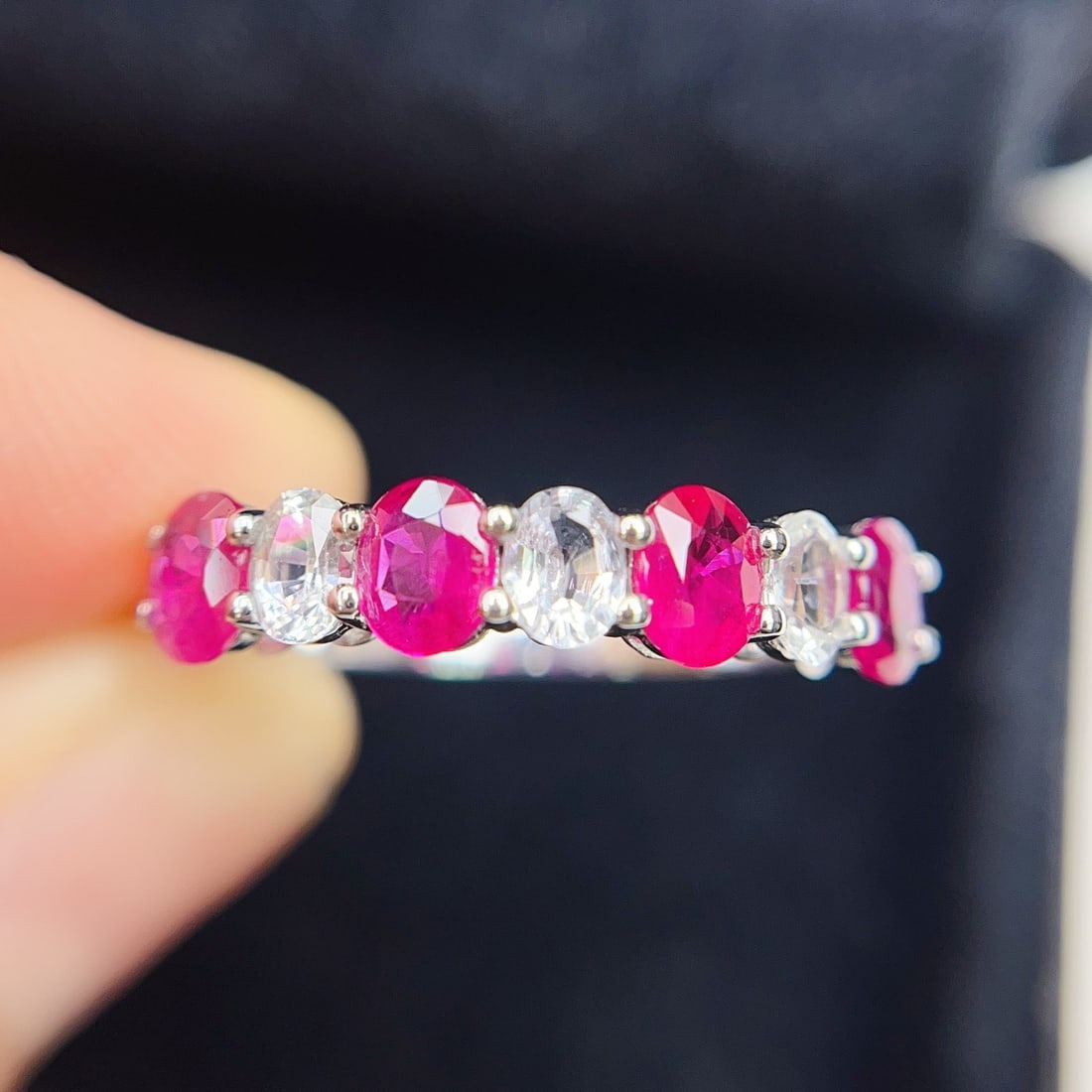 14k Gold 1.20 Ct Natural Ruby & Sapphire Ring - 5