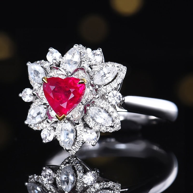 14k Gold 1.34 Ctw Natural Ruby & Diamond Ring/pendant( Without Chain ) - 2