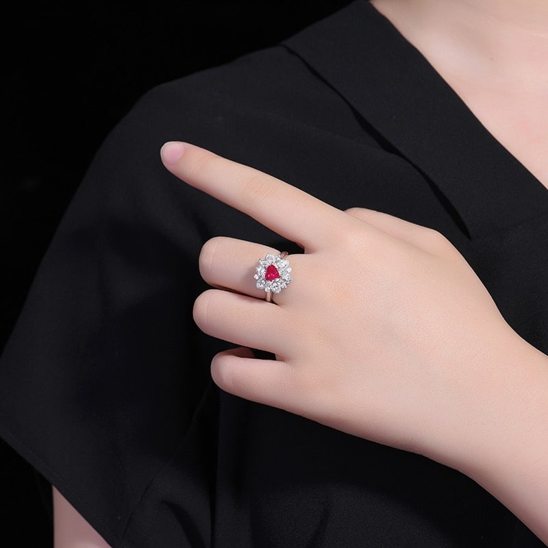 14k Gold 1.34 Ctw Natural Ruby & Diamond Ring/pendant( Without Chain ) - 7