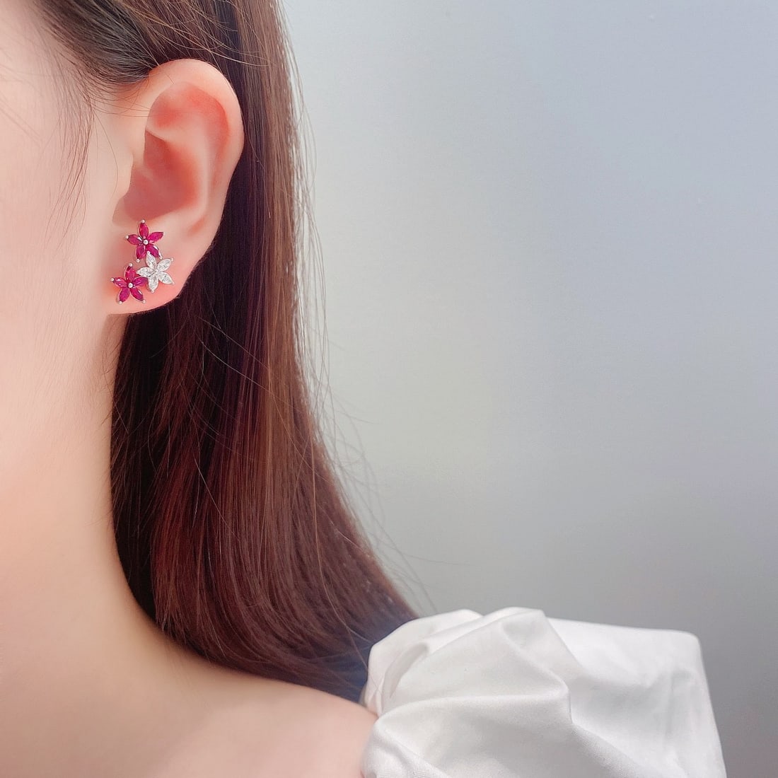 14k Gold 2.03 Ctw Natural Ruby & Diamond Earrings - 4