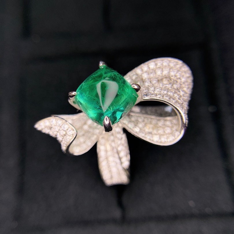 14k Gold 4.53 Ctw Natural Emerald & Diamond Ring - 3