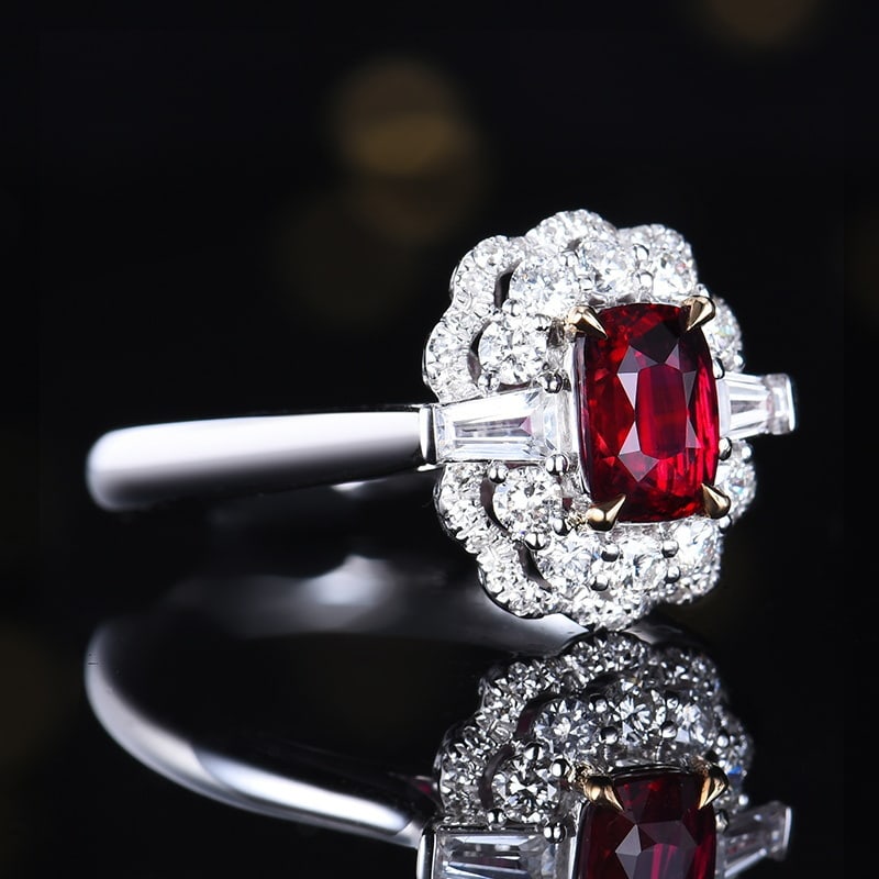 14k Gold 1.36 Ctw Natural Ruby & Diamond Ring - 3
