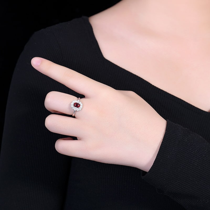 14k Gold 1.36 Ctw Natural Ruby & Diamond Ring - 5