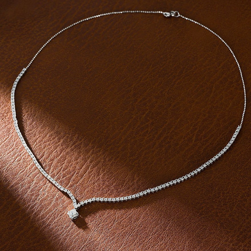 14k Gold 2.46 Ct Natural H Diamond Necklace: Ref:231140128 // gold content:14k gold // main gemstone:diamond // shape:multiple // carat weight:2. 46ct // clarity grade:vs-si // color:h // treatment:natural // Condition: NewLow Estimate: