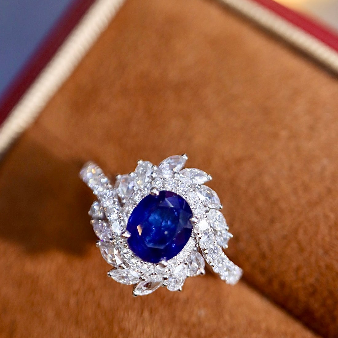 14k Gold 2.31 Ctw Natural Sapphire & Diamond Ring - 2