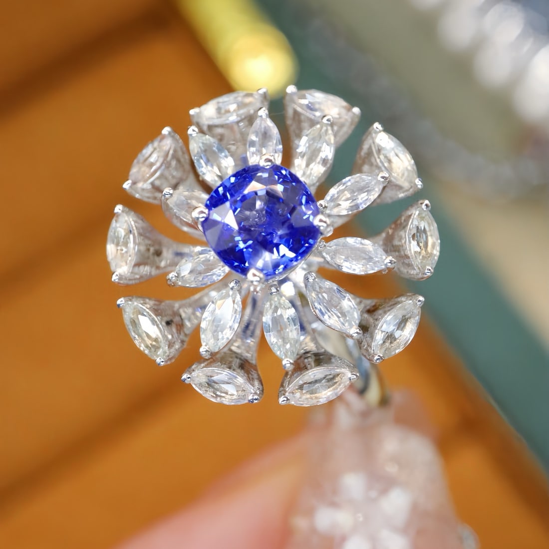 14k Gold 2.35 Ctw Natural Sapphire & Sapphire Ring - 3