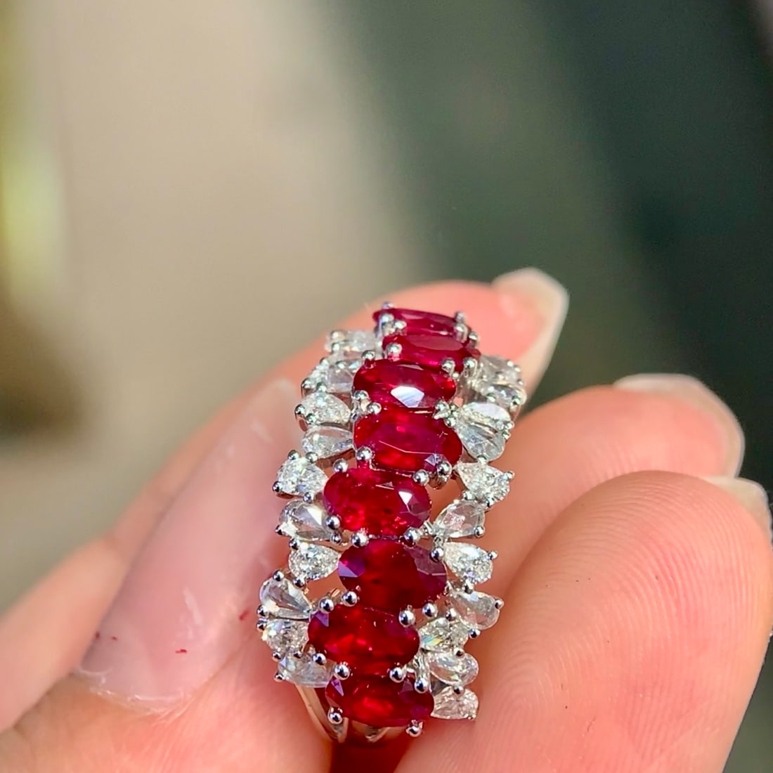 14k Gold 2.43 Ctw Natural Ruby & Diamond Ring - 4