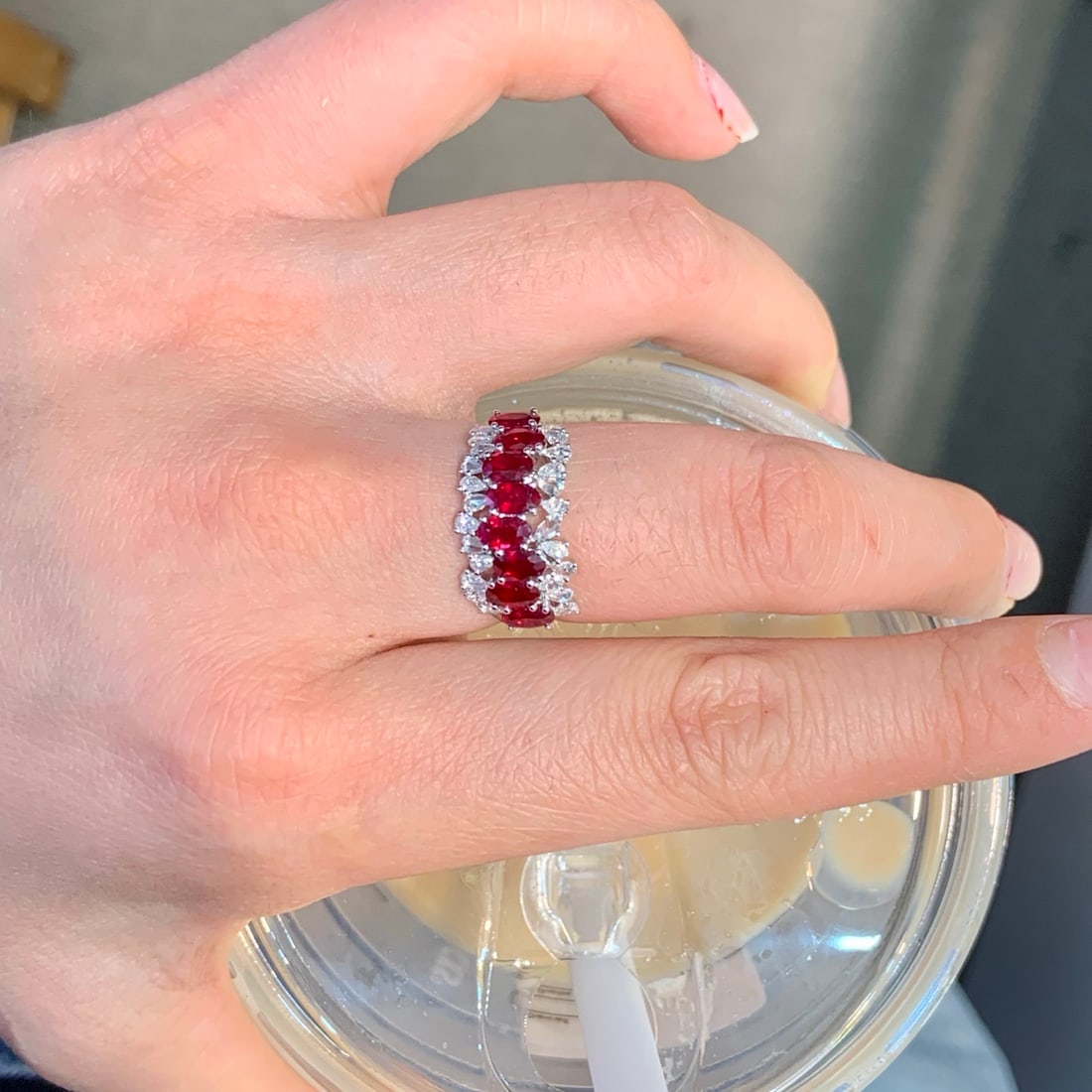 14k Gold 2.43 Ctw Natural Ruby & Diamond Ring - 6