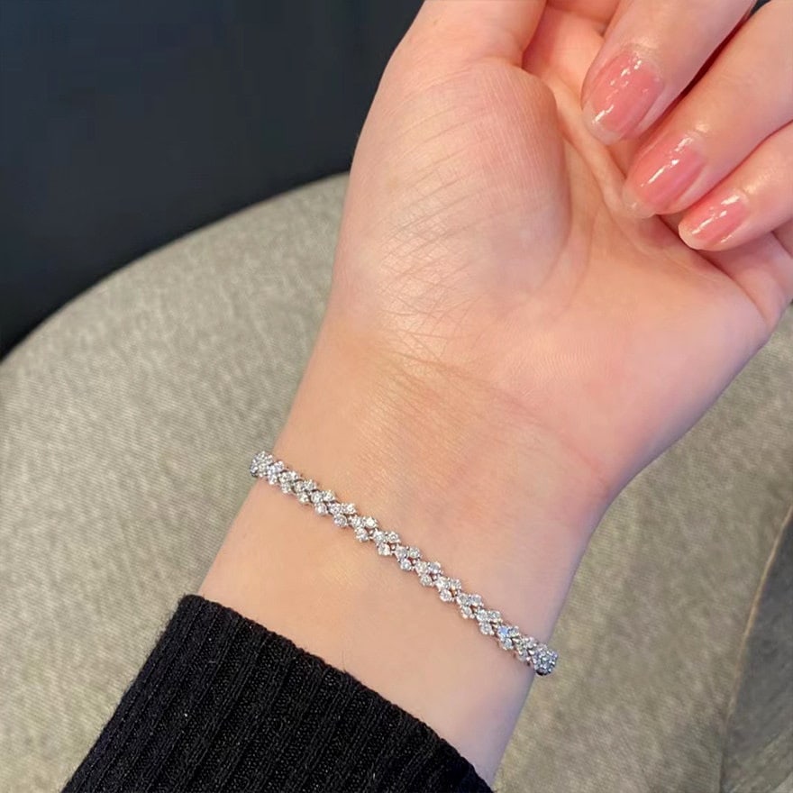 14k Gold 3.33 Ct Natural H Diamond Bracelet - 5