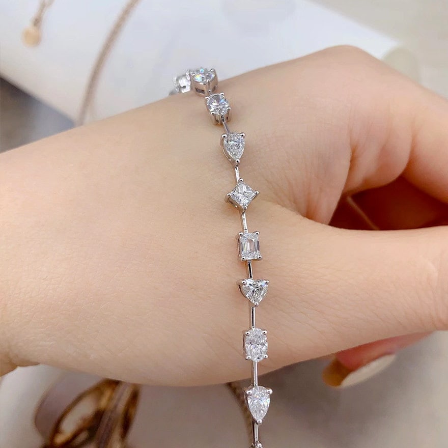 14k Gold 3.8 Ct Natural H Diamond Bracelet - 2