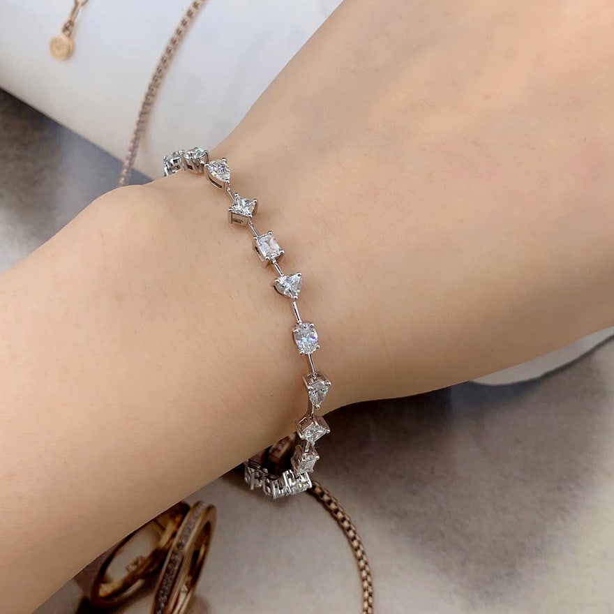 14k Gold 3.8 Ct Natural H Diamond Bracelet - 3