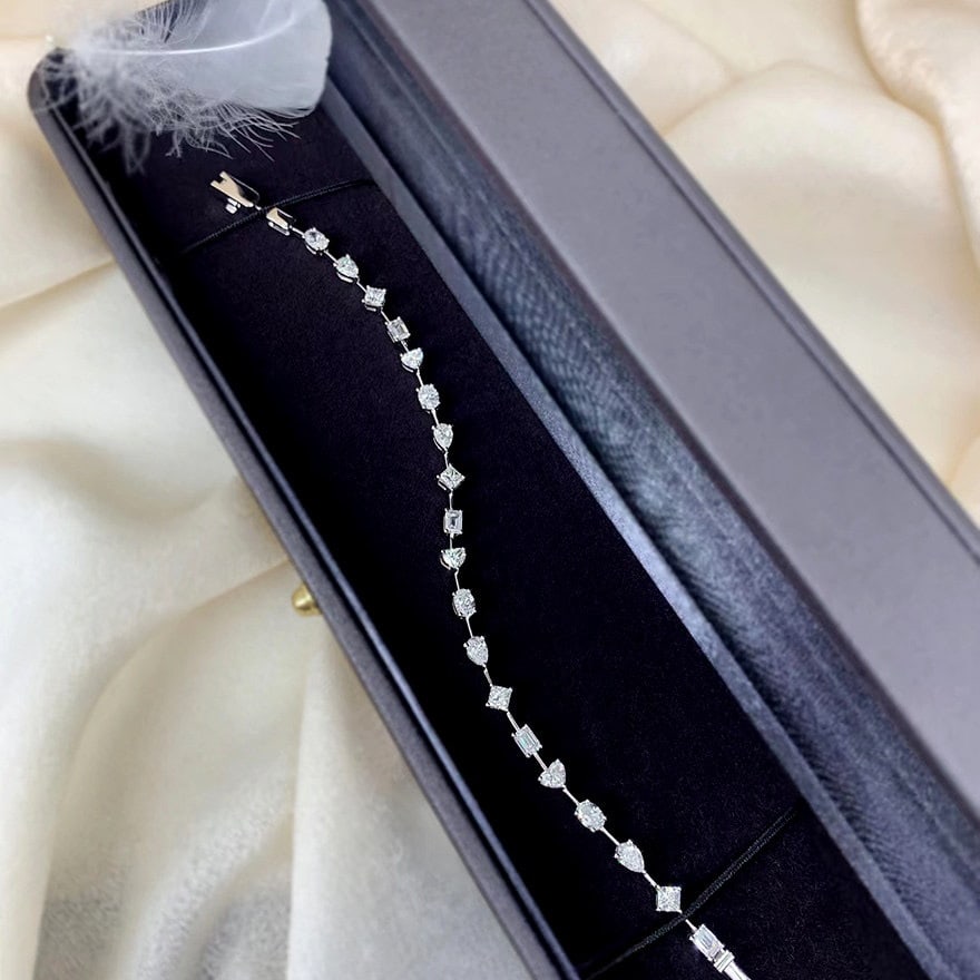 14k Gold 3.8 Ct Natural H Diamond Bracelet - 5