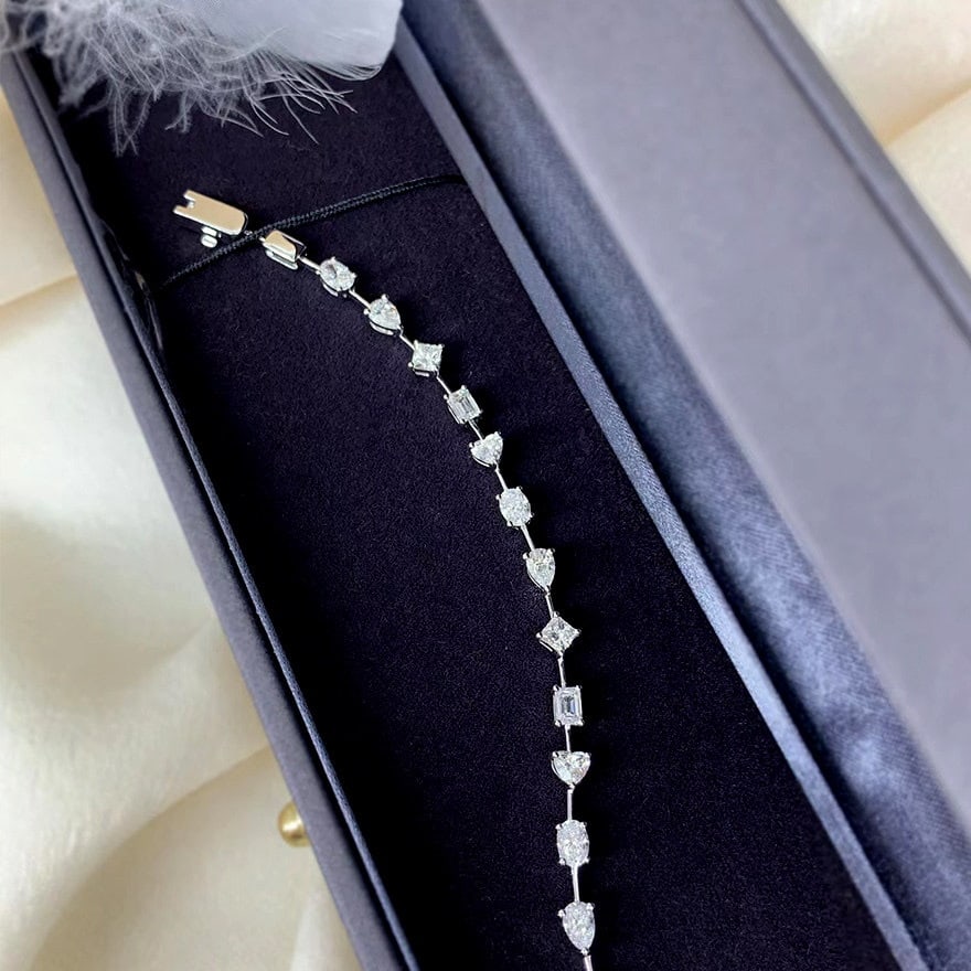 14k Gold 3.8 Ct Natural H Diamond Bracelet - 6