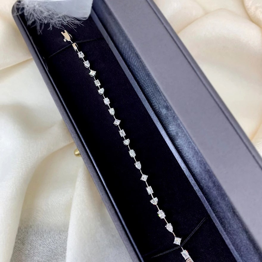 14k Gold 3.8 Ct Natural H Diamond Bracelet - 7