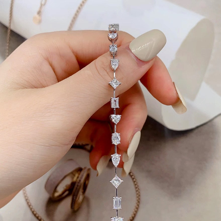 14k Gold 3.8 Ct Natural H Diamond Bracelet - 9