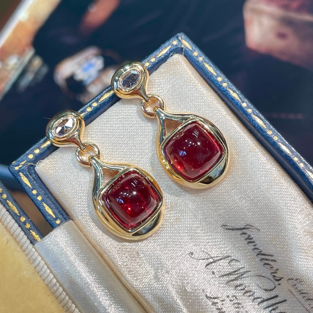 14k Gold 6.23 Ct Natural Tourmaline Earrings - 2