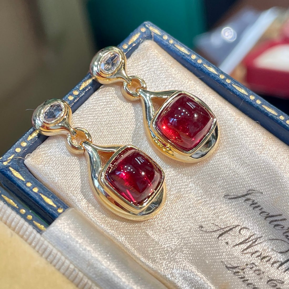 14k Gold 6.23 Ct Natural Tourmaline Earrings - 3