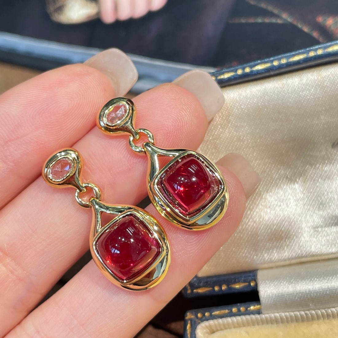 14k Gold 6.23 Ct Natural Tourmaline Earrings - 5