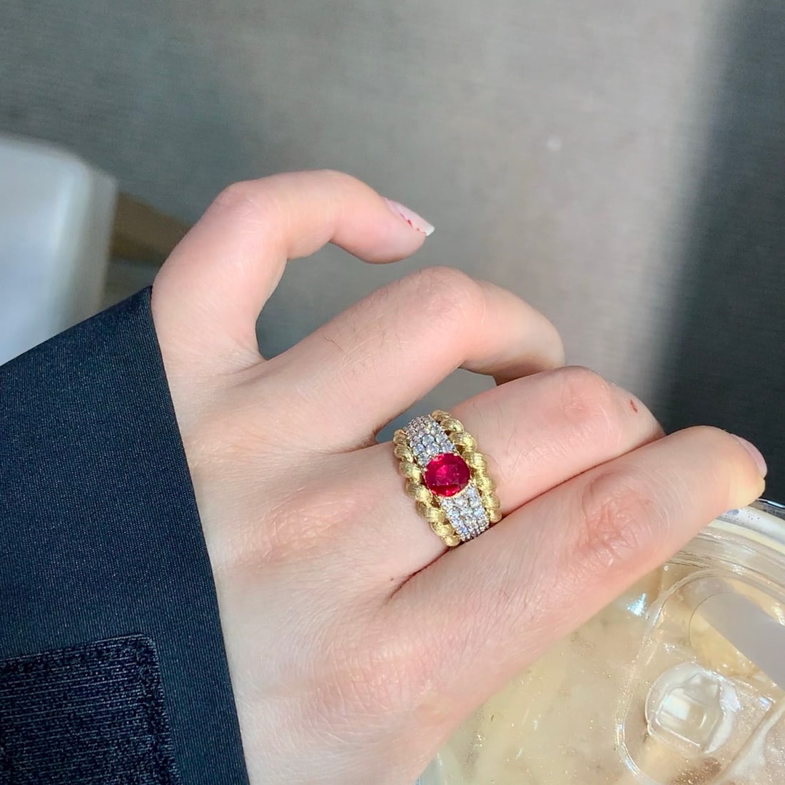 14k Gold 1.79 Ctw Natural Ruby & Diamond Ring - 4