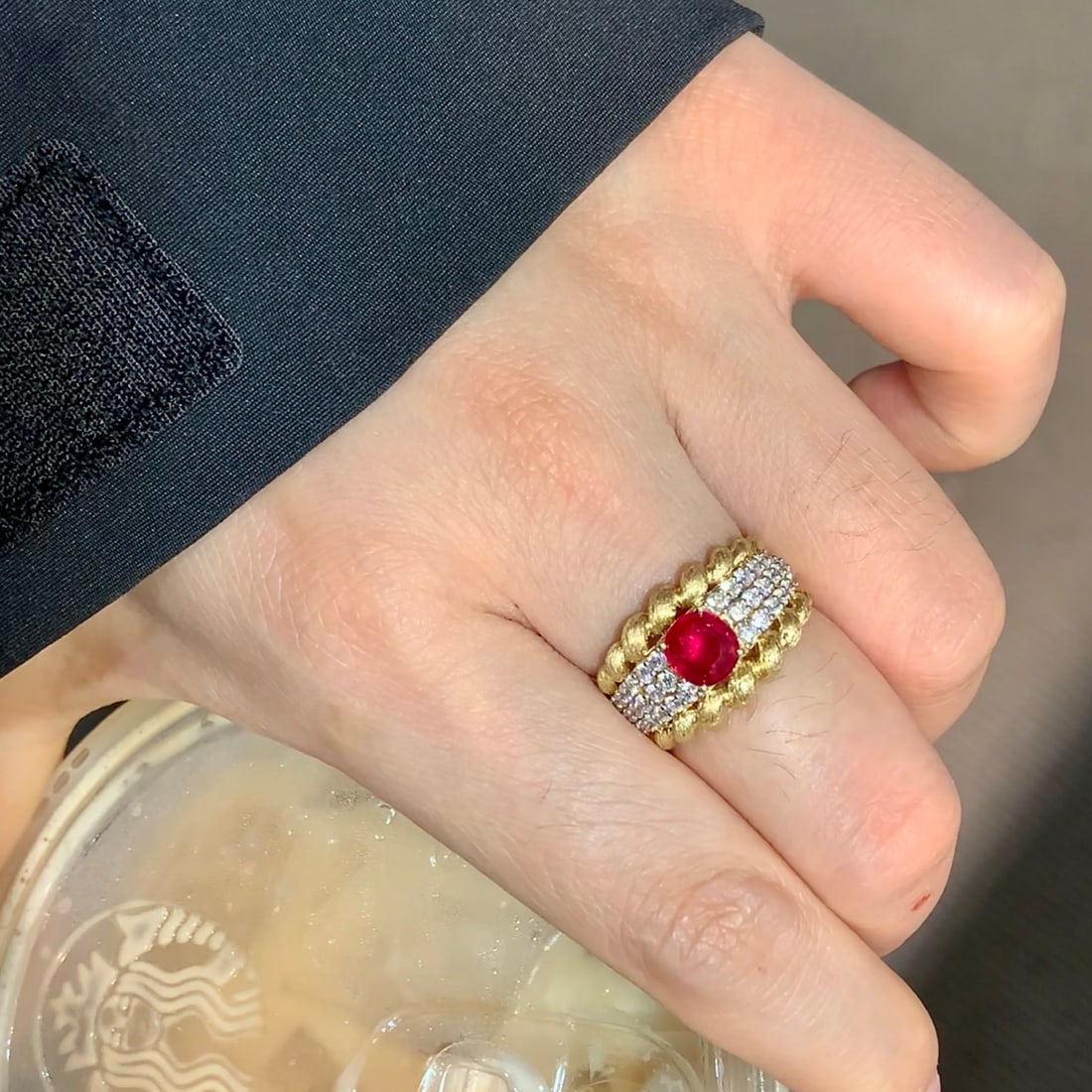 14k Gold 1.79 Ctw Natural Ruby & Diamond Ring - 5