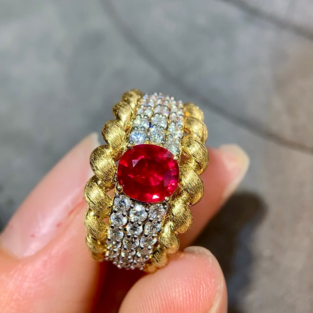 14k Gold 1.79 Ctw Natural Ruby & Diamond Ring - 6