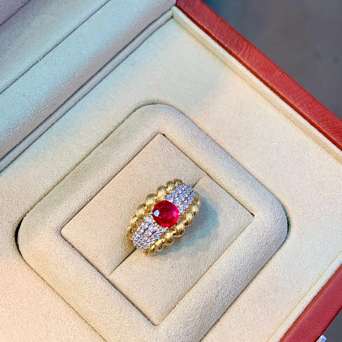 14k Gold 1.79 Ctw Natural Ruby & Diamond Ring - 7