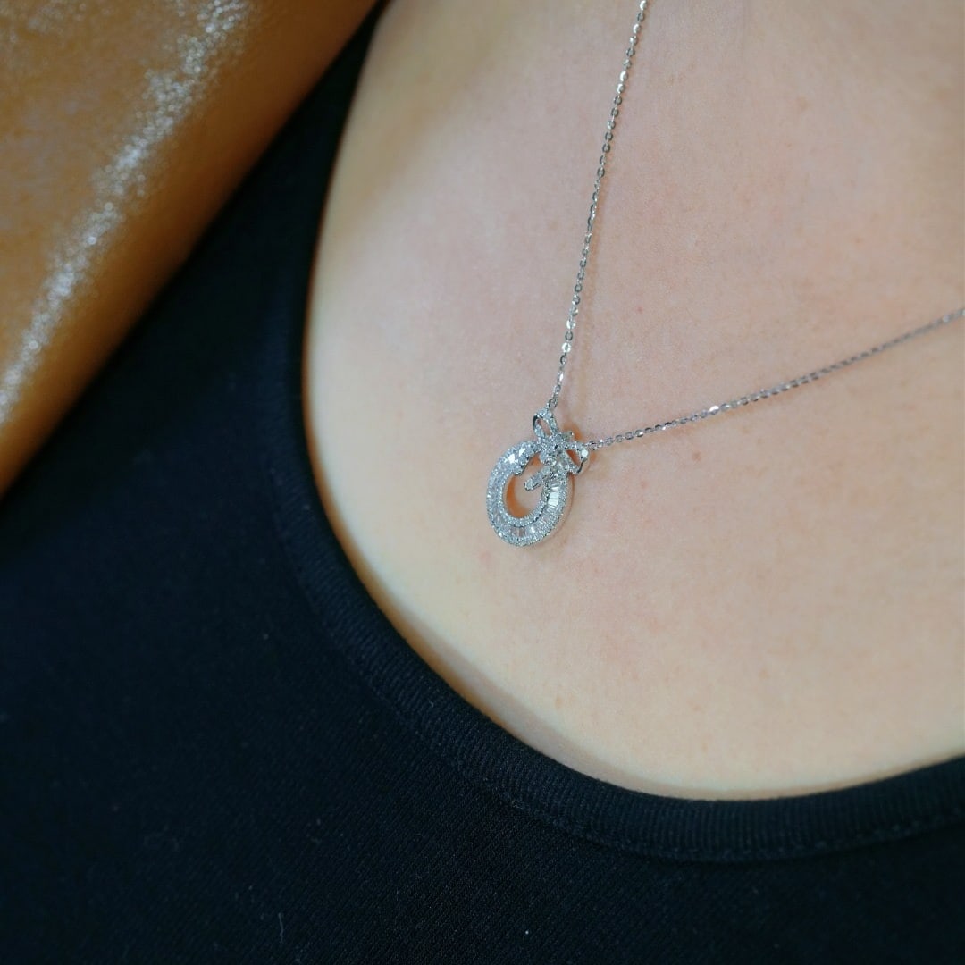 14k Gold 0.45 Ct Natural H Diamond Necklace - 3