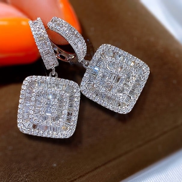 14k Gold 1.3 Ct Natural H Diamond Earrings - 3