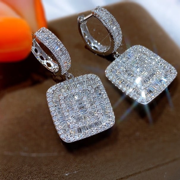 14k Gold 1.3 Ct Natural H Diamond Earrings - 4