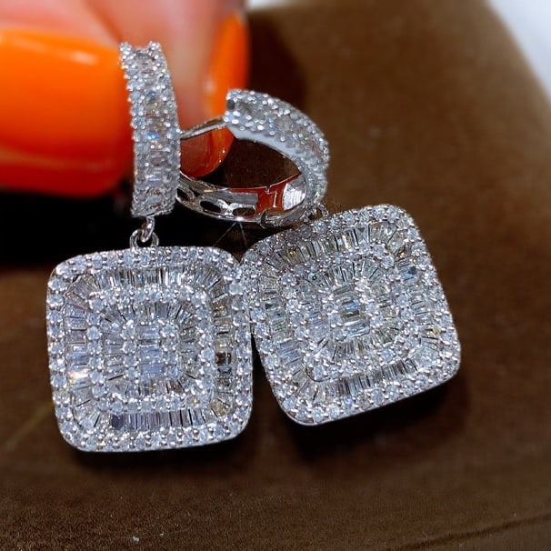 14k Gold 1.3 Ct Natural H Diamond Earrings - 5