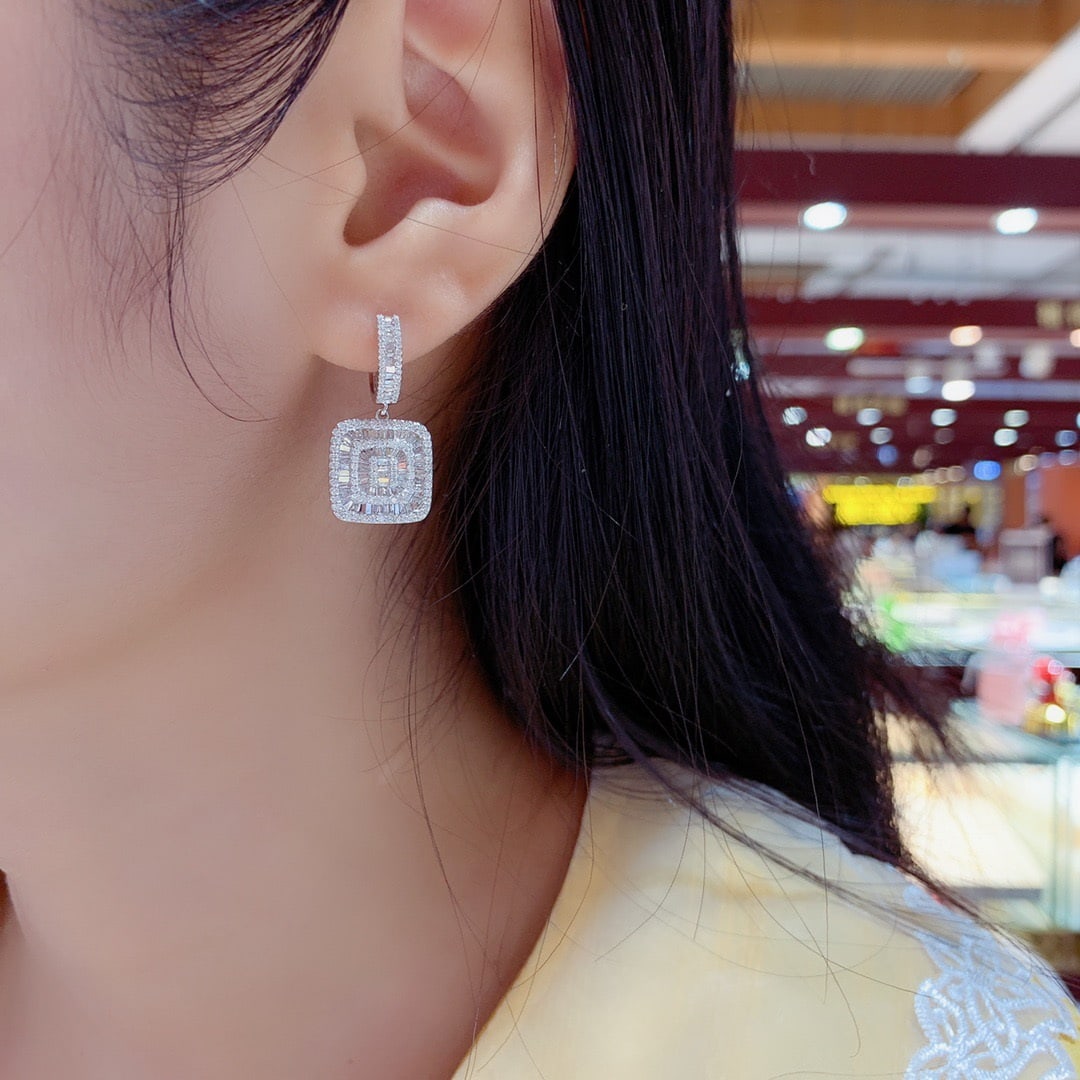 14k Gold 1.3 Ct Natural H Diamond Earrings - 6