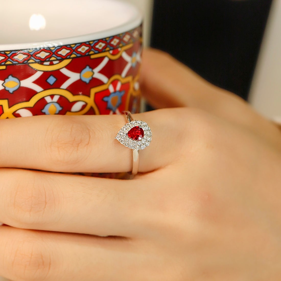 14k Gold 0.57 Ctw Natural Ruby & Diamond Ring - 2