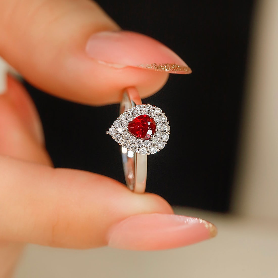 14k Gold 0.57 Ctw Natural Ruby & Diamond Ring - 6