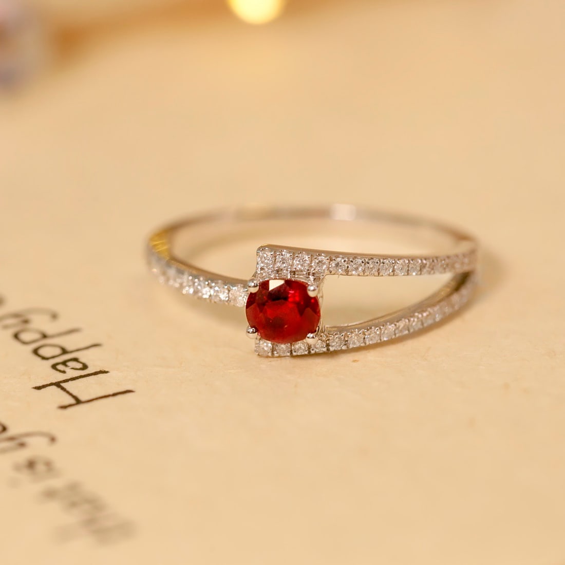 14k Gold 0.62 Ctw Natural Ruby & Diamond Ring: Ref:231140198 // gold content:14k gold // ring size:7. 25us // // main gemstone:ruby // shape:oval // carat weight:0. 44ct // color:red // treatment:natural // // adjacent gemstone 2 : diamond // shap