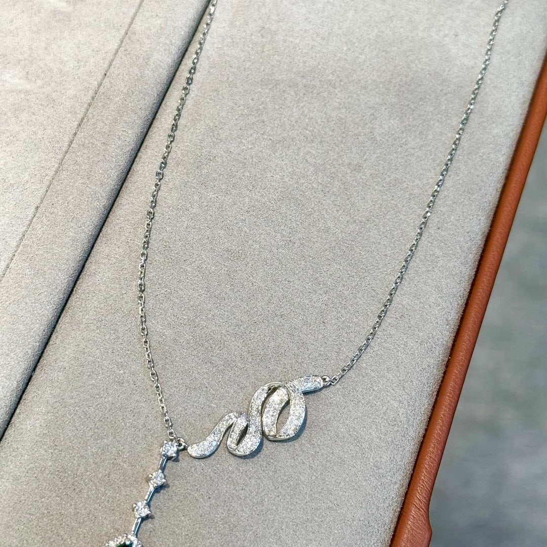 14k Gold 3.74 Ctw Vivid Green Natural Emerald & Diamond Necklace - 5