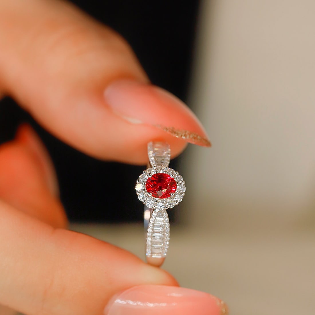 14k Gold 0.79 Ctw Natural Ruby & Diamond Ring - 4