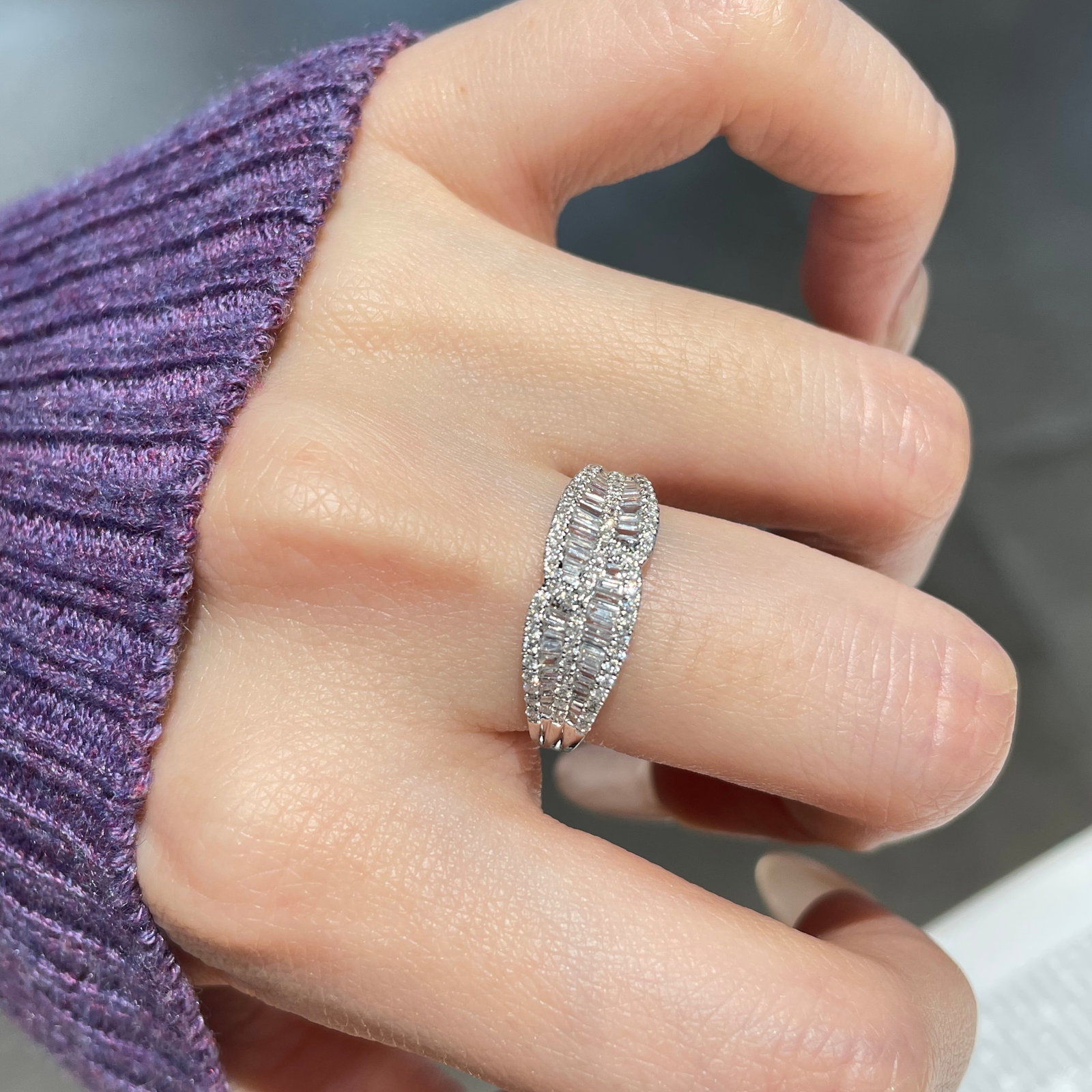 14k Gold 0.5 Ct Natural H Diamond Ring - 2