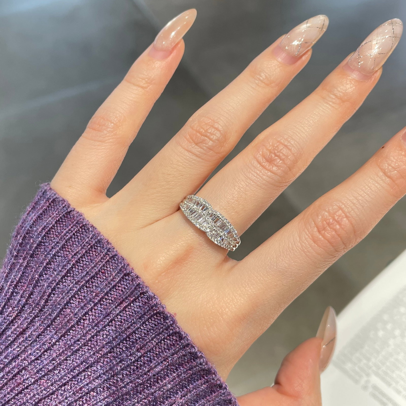 14k Gold 0.5 Ct Natural H Diamond Ring - 3