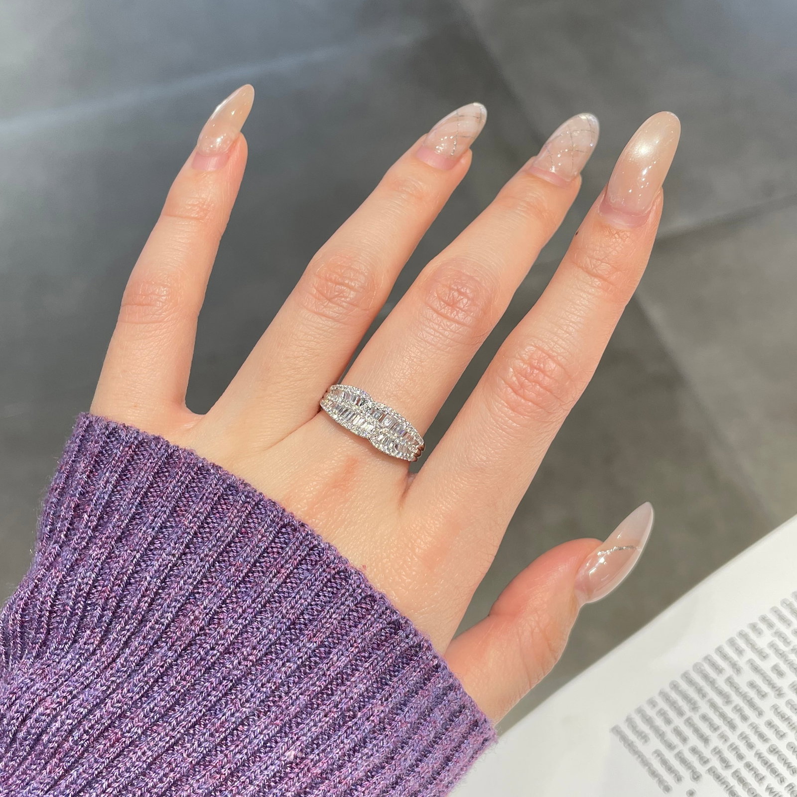 14k Gold 0.5 Ct Natural H Diamond Ring - 4