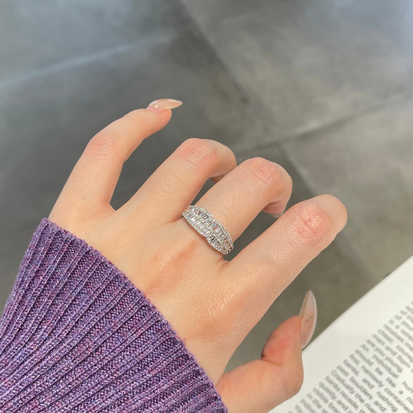 14k Gold 0.5 Ct Natural H Diamond Ring - 5