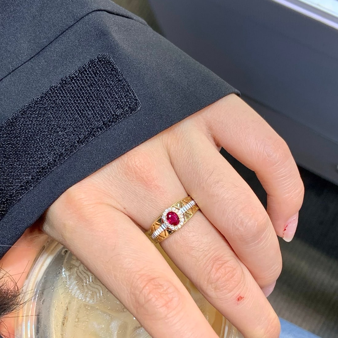 14k Gold 0.52 Ctw Natural Ruby & Diamond Ring - 6